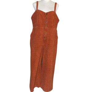 Women's Corduroy Dungarees Overalls Orange XL Heritage Normcore